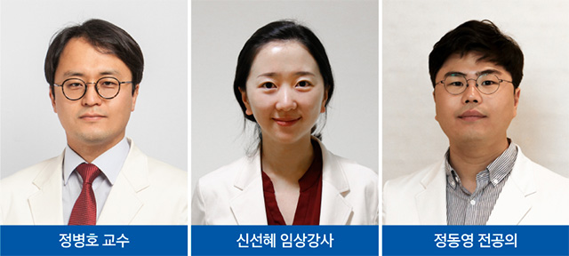 정병호 교수, 신선혜 임상강사, 정동영 전공의