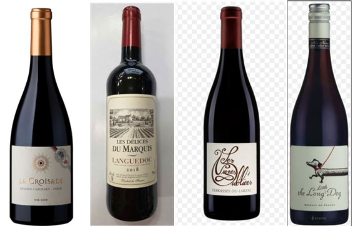 라크리사드(왼쪽부터), 레 델리세 뒤 마르키스, 레 빈느 우블리에 랑그독, 롱독